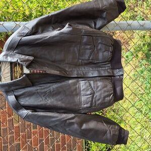 Landing Leathers Air Force A-2 Flight Bomber Brown Jacket Please Read